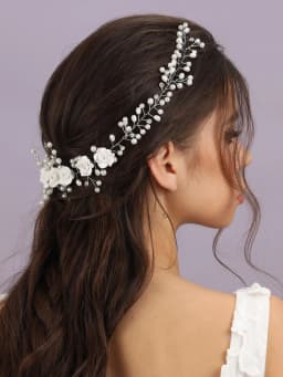 HandMade Silver Color Pearl Wedding Hair Combs Hair Accessories for Bridal Flower Headpiece Women Bride Hair ornaments Jewelry