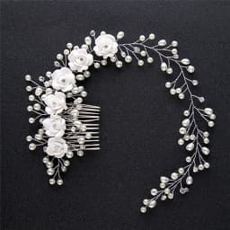 HandMade Silver Color Pearl Wedding Hair Combs Hair Accessories for Bridal Flower Headpiece Women Bride Hair ornaments Jewelry