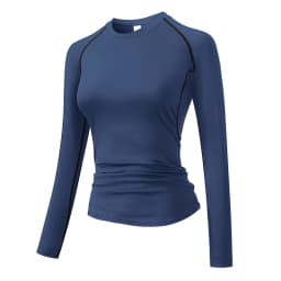 Women's Compression Shirt Athletic Yoga Running Long Sleeve T-Shirt Spring Fall Gym Workout Stretchy Baselayers Rash Guard Tops