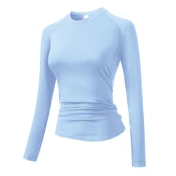 Women's Compression Shirt Athletic Yoga Running Long Sleeve T-Shirt Spring Fall Gym Workout Stretchy Baselayers Rash Guard Tops