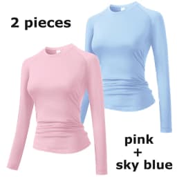 Women's Compression Shirt Athletic Yoga Running Long Sleeve T-Shirt Spring Fall Gym Workout Stretchy Baselayers Rash Guard Tops