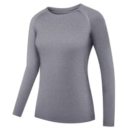 Women's Compression Shirt Athletic Yoga Running Long Sleeve T-Shirt Spring Fall Gym Workout Stretchy Baselayers Rash Guard Tops