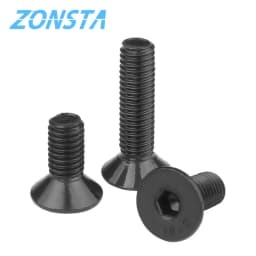 Allen Key Head Screw M2 M2.5 M3 M4 M5 M6 Countersunk Flat Head Hexagon Socket Bolt 304 Stainless Steel Screws Grade 10.9 Black