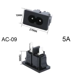 3 Pin IEC320 C14 C15 Electrical Socket LED 250V Rocker Switch Brass 10A Fuse Female Male Inlet Plug Pin Connector Computer Mount