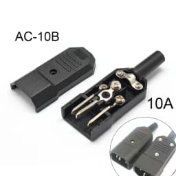 3 Pin IEC320 C14 C15 Electrical Socket LED 250V Rocker Switch Brass 10A Fuse Female Male Inlet Plug Pin Connector Computer Mount