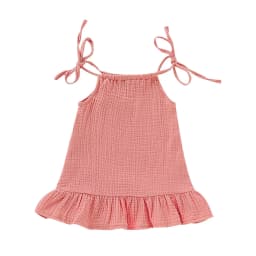 Summer Infant Baby Girl Dress Toddler Dress Muslin Cotton Sleeveless Ruffles Slip Dresses