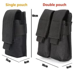 9mm Pistol Magazine Pouch Tactical Double Molle Belt Dual Mag Bag Flashlight Holder Attachment Package Gun Hunting Accessories