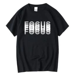 Summer Men's Cotton Blend High Quality Casual Sports Loose Oversized Funny Focus Print Round Neck Short Sleeved T-shirt Tops