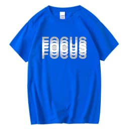 Summer Men's Cotton Blend High Quality Casual Sports Loose Oversized Funny Focus Print Round Neck Short Sleeved T-shirt Tops