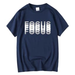 Summer Men's Cotton Blend High Quality Casual Sports Loose Oversized Funny Focus Print Round Neck Short Sleeved T-shirt Tops
