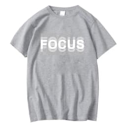 Summer Men's Cotton Blend High Quality Casual Sports Loose Oversized Funny Focus Print Round Neck Short Sleeved T-shirt Tops