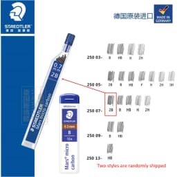 1pc Staedtler 250 Mechanical Pencil Lead Super Fine Anti-cracking 0.3/0.5/0.7/0.9/1.3 2H/H/HB/B Mars Micro Carbon Polymer Refill