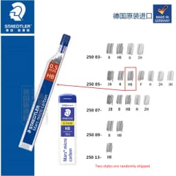 1pc Staedtler 250 Mechanical Pencil Lead Super Fine Anti-cracking 0.3/0.5/0.7/0.9/1.3 2H/H/HB/B Mars Micro Carbon Polymer Refill