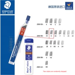 1pc Staedtler 250 Mechanical Pencil Lead Super Fine Anti-cracking 0.3/0.5/0.7/0.9/1.3 2H/H/HB/B Mars Micro Carbon Polymer Refill
