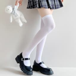 Women Stockings Solid Color Black White Long Socks Thigh High Stockings Japanese Style Knee High Socks Thigh High Socks Stocking