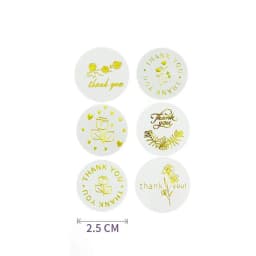 100-500Pcs Gold Foil Thank You Stickers for Gift Card Box Package Party Wrapping Decorate Baking Food Small Business 1Inch/2.5CM