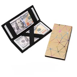 Creative New Long PU Wallet Card Holder Rhombus Laser Indentation Wallet Magic Wallet Men's and Women's Coin Purse