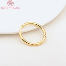 (3754)6PCS 12MM 30MM 24K Gold Color Stainless Steel Round Earring Hoop Earrings Clasps High Quality DIY Jewelry Making Findings