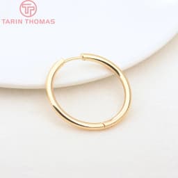 (3754)6PCS 12MM 30MM 24K Gold Color Stainless Steel Round Earring Hoop Earrings Clasps High Quality DIY Jewelry Making Findings