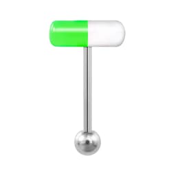 1pc Capsule Tongue Ring Acrylic Pill Tongue Piercing Stud Barbell Surgical Steel Bar Colorful Punk Women Men Body Jewelry 14G