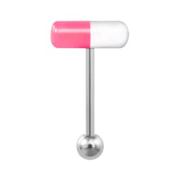 1pc Capsule Tongue Ring Acrylic Pill Tongue Piercing Stud Barbell Surgical Steel Bar Colorful Punk Women Men Body Jewelry 14G