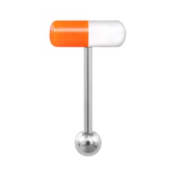 1pc Capsule Tongue Ring Acrylic Pill Tongue Piercing Stud Barbell Surgical Steel Bar Colorful Punk Women Men Body Jewelry 14G
