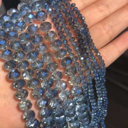 Clear Blue Faceted Austria Crystal Glass Beads 3 4 6 8mm Loose Rondelle Spacer Beads for Jewelry Making Diy Bracelet 15''inches