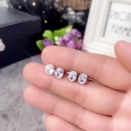 CAOSHI Simple Shiny Oval-shaped CZ Earrings for Female Graceful Lady Versatile Accessories Classical Elegance Women's Jewelry