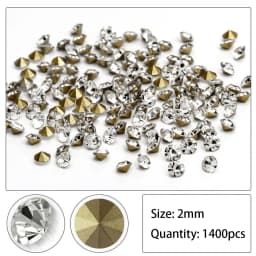 Shiny Clear Czech Crystal Rhinestone Cone Round Pointed Foiled Back Glass Strass Stone DIY Nail Art Gem Jewelry Accessories