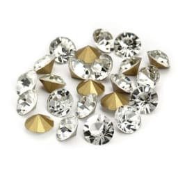 Shiny Clear Czech Crystal Rhinestone Cone Round Pointed Foiled Back Glass Strass Stone DIY Nail Art Gem Jewelry Accessories