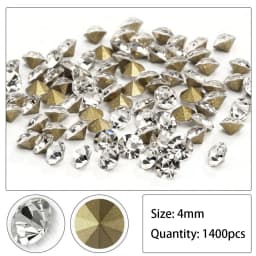 Shiny Clear Czech Crystal Rhinestone Cone Round Pointed Foiled Back Glass Strass Stone DIY Nail Art Gem Jewelry Accessories