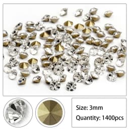 Shiny Clear Czech Crystal Rhinestone Cone Round Pointed Foiled Back Glass Strass Stone DIY Nail Art Gem Jewelry Accessories