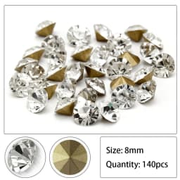 Shiny Clear Czech Crystal Rhinestone Cone Round Pointed Foiled Back Glass Strass Stone DIY Nail Art Gem Jewelry Accessories