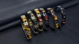 Natural Stone,Tiger Eye Bracelet,Black Leather Rope Chain,Men Bracelet,Stainless Steel Bracelet,Women Fashion Jewelry,Wholesale
