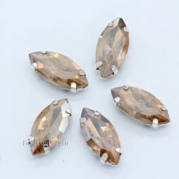 All size 24-colors Navette crystal glass Flatback sew on rhinestone stones montees silver claw button for jewelry DIY Garment