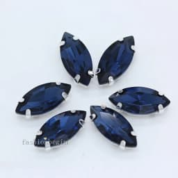 All size 24-colors Navette crystal glass Flatback sew on rhinestone stones montees silver claw button for jewelry DIY Garment