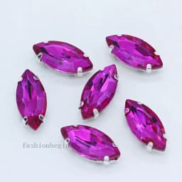 All size 24-colors Navette crystal glass Flatback sew on rhinestone stones montees silver claw button for jewelry DIY Garment