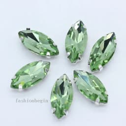 All size 24-colors Navette crystal glass Flatback sew on rhinestone stones montees silver claw button for jewelry DIY Garment