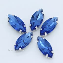 All size 24-colors Navette crystal glass Flatback sew on rhinestone stones montees silver claw button for jewelry DIY Garment