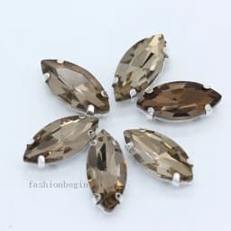 All size 24-colors Navette crystal glass Flatback sew on rhinestone stones montees silver claw button for jewelry DIY Garment