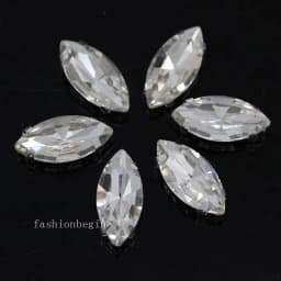 All size 24-colors Navette crystal glass Flatback sew on rhinestone stones montees silver claw button for jewelry DIY Garment