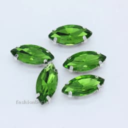 All size 24-colors Navette crystal glass Flatback sew on rhinestone stones montees silver claw button for jewelry DIY Garment
