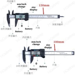 150mm 100mm Carbon Fiber Composites Digital Caliper Watch Repair Tools Measuring Tool Digital Display Caliper Watch Accessories
