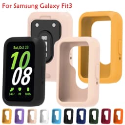 Soft Silicone Case for Samsung Galaxy Fit 3 Watch Candy Color Full Coverage Protective Cover for Galaxy Watch Fit 3 Accessories