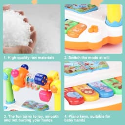 Kids Rotating Music Piano Keyboard with Light Sound Baby Piano Toys Musical Toys for Toddlers Early Educational Music Toy Gifts