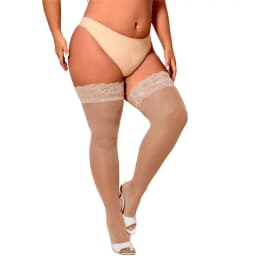 Sexy Black Lace Silicone Non-slip Fishnet Stockings for Oversize Women Plus Large Size Over Knee Thigh High Long Socks XXXXL 5XL