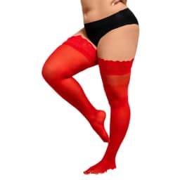 Sexy Black Lace Silicone Non-slip Fishnet Stockings for Oversize Women Plus Large Size Over Knee Thigh High Long Socks XXXXL 5XL