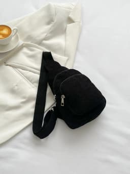 Chest bag corduroy women's chest bag casual lightweight waist bag Korean style versatile pure color extra soft crossbody small bag simple corduroy shoulder crossbody bag