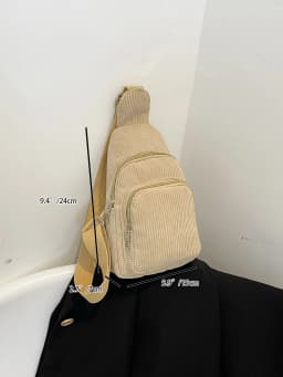 Chest bag corduroy women's chest bag casual lightweight waist bag Korean style versatile pure color extra soft crossbody small bag simple corduroy shoulder crossbody bag