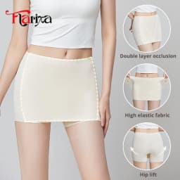 Flarixa Ice Silk Safety Shorts Double Layer Invisible Under Skirt Panties Seamless Boyshorts Women Underwear Anti Friction Pants